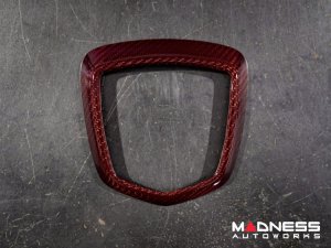 FIAT 500 ABARTH Rear Emblem - Carbon Fiber - Dark Red Candy